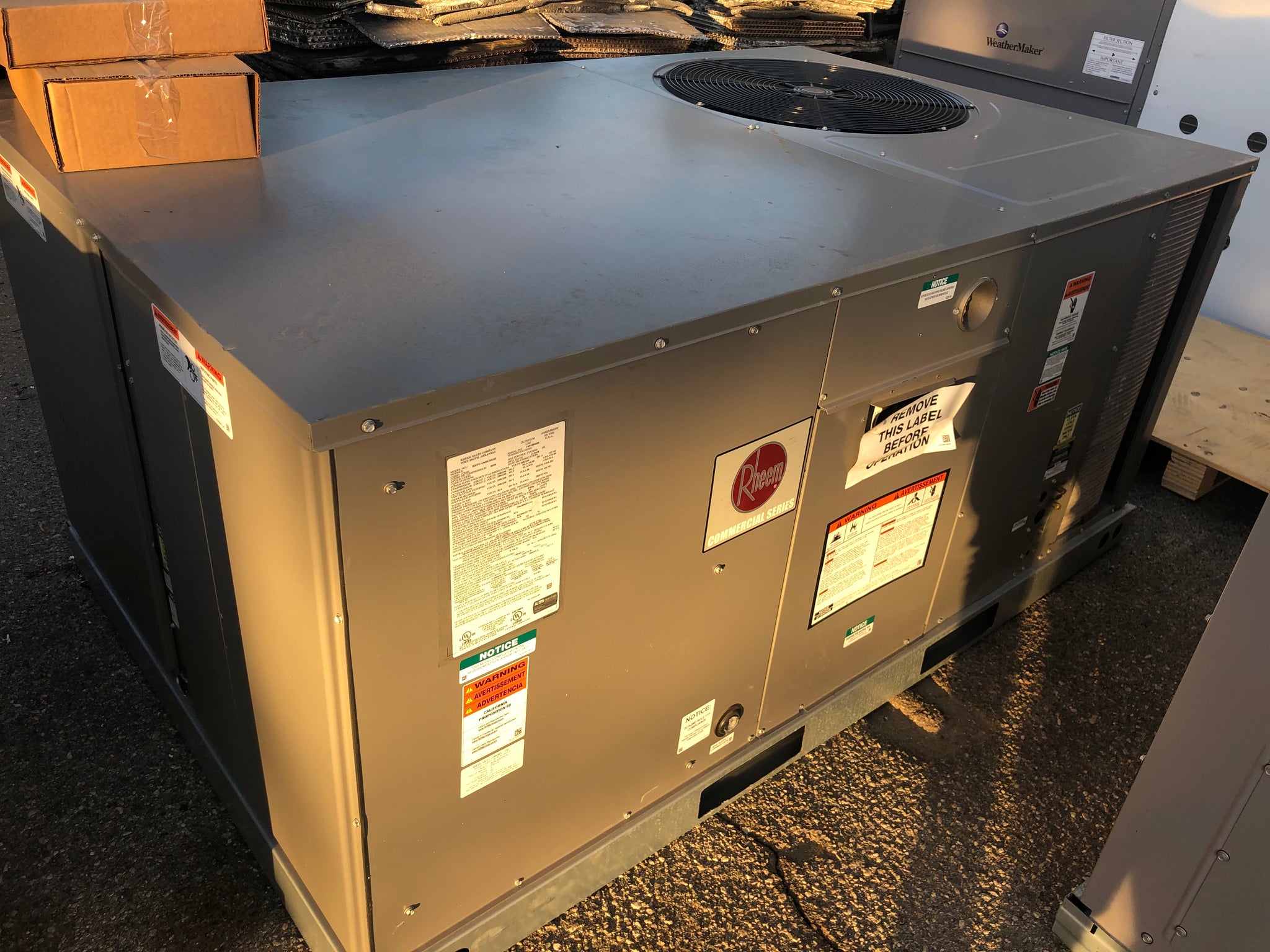 Package Rtu RHEEM 5 TON GAS HEAT RTU COMMERCIAL PACKAGED UNIT 208/230V 3-PHASE RKP ...